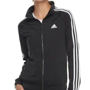 Adidas Girls’ Black & White Three Stripes Iconic Tricot Jacket